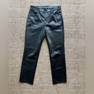 MOTHER Black Vegan Leather Pants